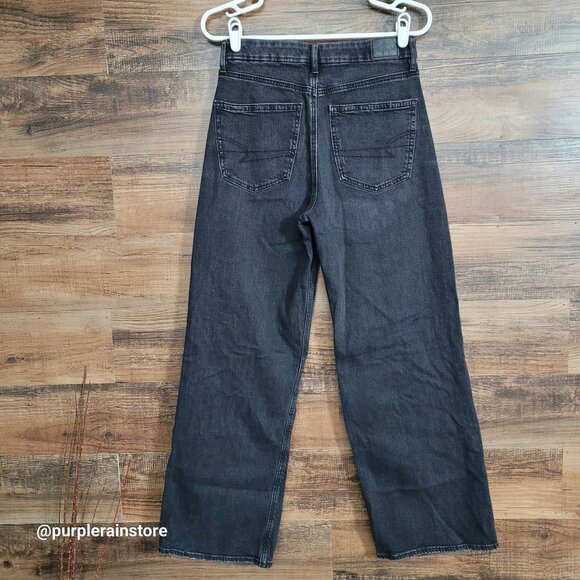 American Eagle Jeans 4 R Curvy Super High Rise Baggy Straight Strigid Denim - Picture 2 of 13